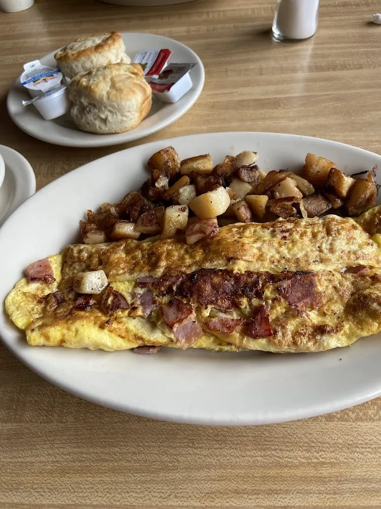 Ham and Cheese Omelette Home Fries